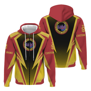 Railspirit Personalized Florida East Coast Railway Hoodie Lightning Graphic Style Zip Up Hoodie Gift Idea For Train Lover