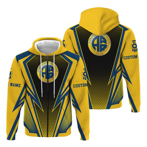 Railspirit Personalized Alaska Railroad Hoodie Lightning Graphic Style Zip Up Hoodie Gift Idea For Train Lover