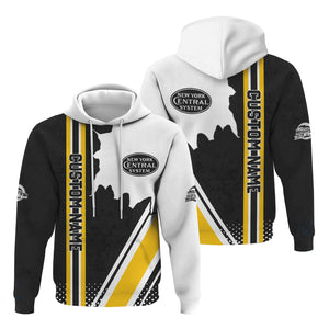 Railspirit Personalized New York Central Railroad Hoodie All Over Printed Unisex Zip Up Hoodie