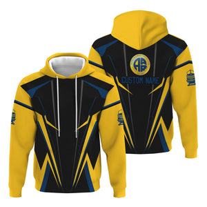 Railspirit Personalized Alaska Railroad Hoodie Lightning-Edge Design Train Zip Up Hoodie For Railroad Lovers
