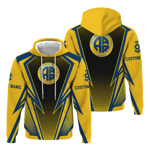 Railspirit Personalized Alaska Railroad Hoodie Lightning Graphic Style Zip Up Hoodie Gift Idea For Train Lover