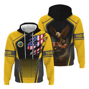 Railspirit Personalized Alaska Railroad Hoodie American Eagle Vintage Train Zip Up Hoodie