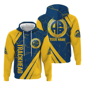 Railspirit Personalized Alaska Railroad Hoodie Crackle Texture Style Train Zip Up Hoodie For Trackhead