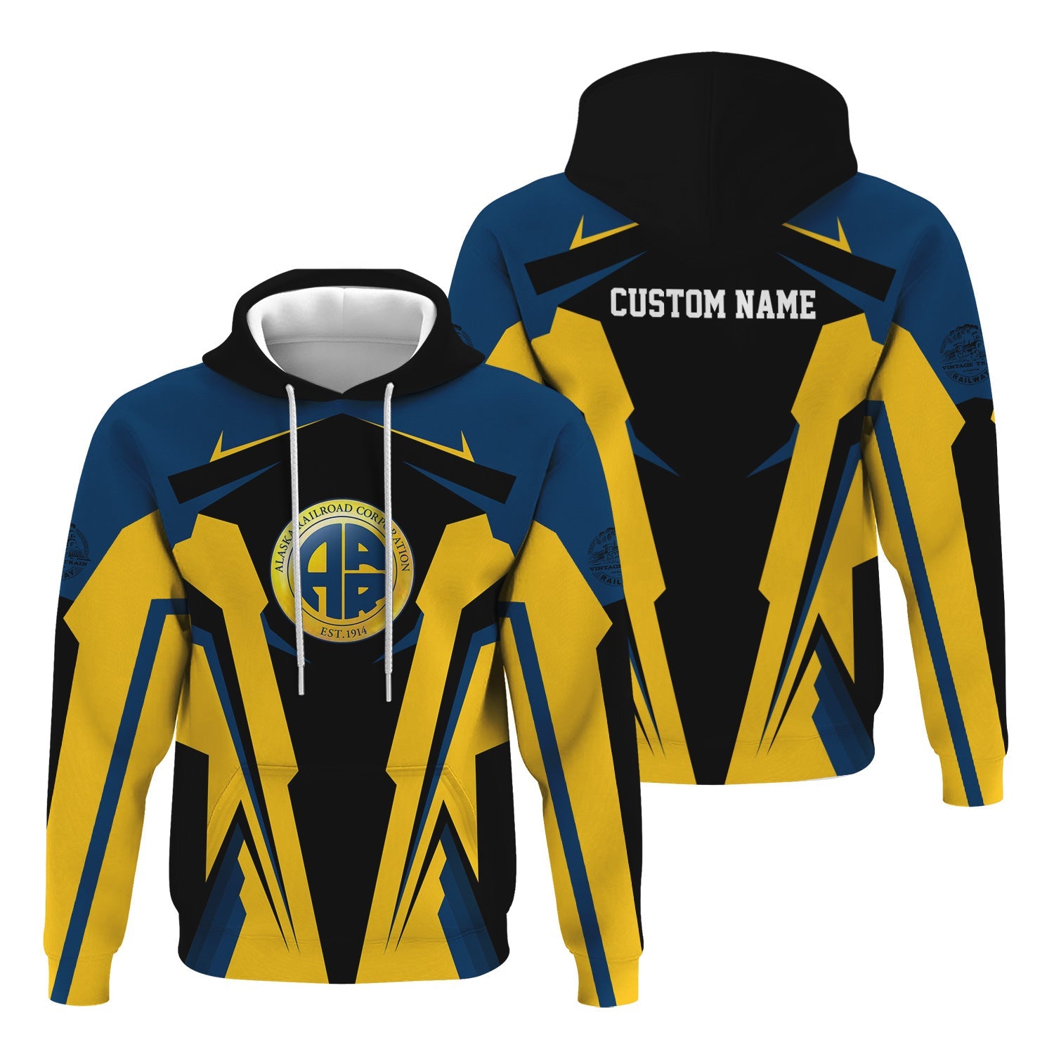 Railspirit Personalized Alaska Railroad Hoodie Strong Line Style Train Hoodie Gift Idea For Train Lover