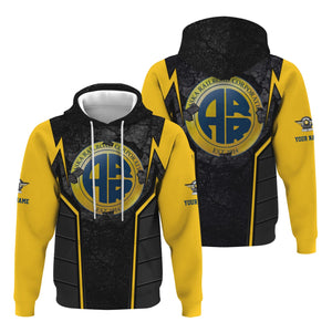 Railspirit Personalized Alaska Railroad Hoodie Cracked Metal Design Train Zip Up Hoodie for Rail Enthusiasts