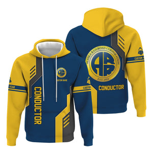 Railspirit Personalized Alaska Railroad Hoodie Unique Railway Style with Custom Job Train Zip Up Hoodie