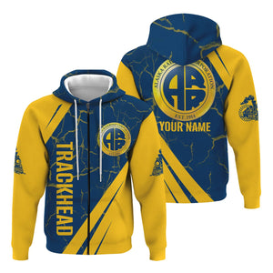 Railspirit Personalized Alaska Railroad Hoodie Crackle Texture Style Train Zip Up Hoodie For Trackhead