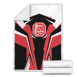 Railspirit Personalized Kansas City Southern Blanket Strong Line Train Blanket Gift Idea For Train Lover