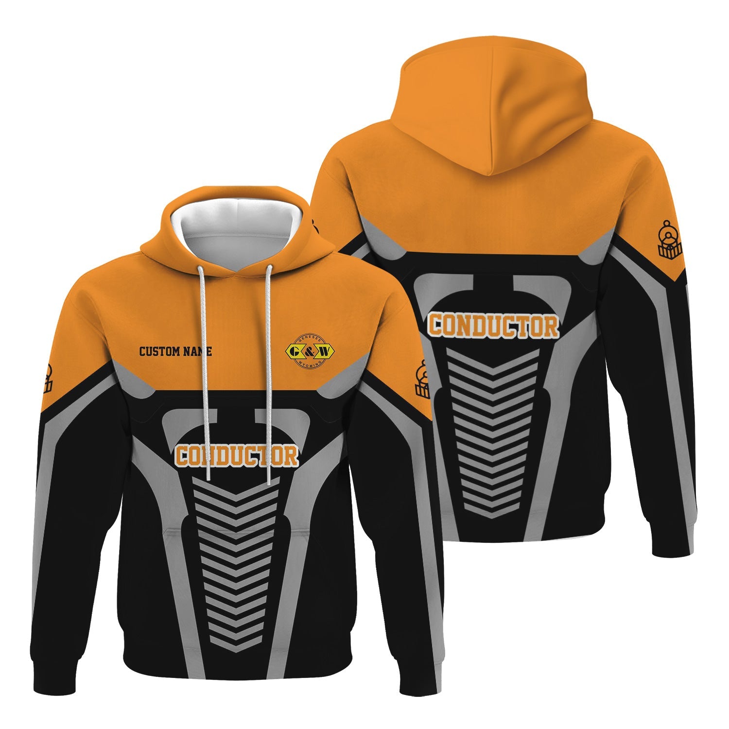 Railspirit Personalized Genesee & Wyoming Inc. Railroad Hoodie Track-Inspired with Custom Job Position Train Zip Up Hoodie