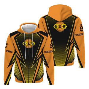 Railspirit Personalized Genesee & Wyoming Inc. Railroad Hoodie Lightning Graphic Style Zip Up Hoodie Gift Idea For Train Lover