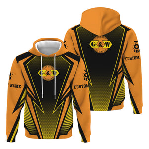 Railspirit Personalized Genesee & Wyoming Inc. Railroad Hoodie Lightning Graphic Style Zip Up Hoodie Gift Idea For Train Lover