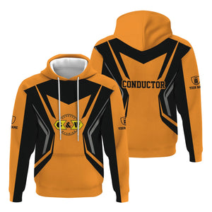 Railspirit Personalized Genesee & Wyoming Inc. Railroad Hoodie Unique Style with Custom Job Train Zip Up Hoodie