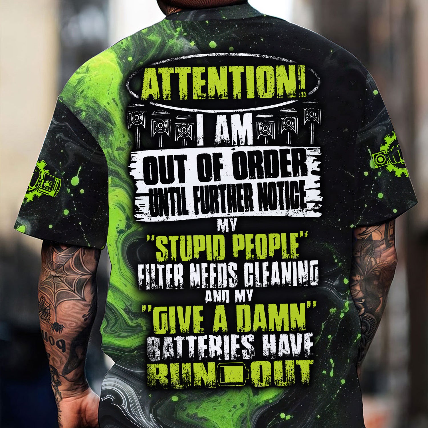 Custom Name Vintage Mechanic Shirt Attention I Am Out Of Order Until Further Notice T Shirt