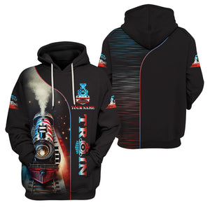 Railspirit Personalized Locomotive Power Zip Hoodie – Perfect for Train Lovers