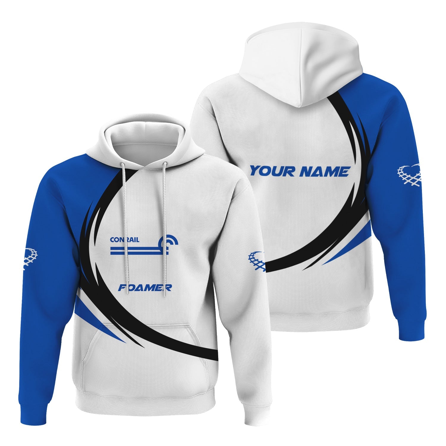 Railspirit Personalized Conrail Railroad Hoodie Unique Graphic Style Zip Up Hoodie For Train Enthusiasts