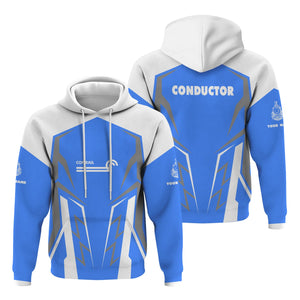 Railspirit Personalized Conrail Railroad Hoodie Futuristic Design with Custom Job Train Zip Up Hoodie