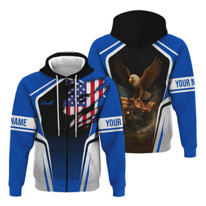 Railspirit Personalized Conrail Railroad Hoodie American Eagle Vintage Train Zip Up Hoodie