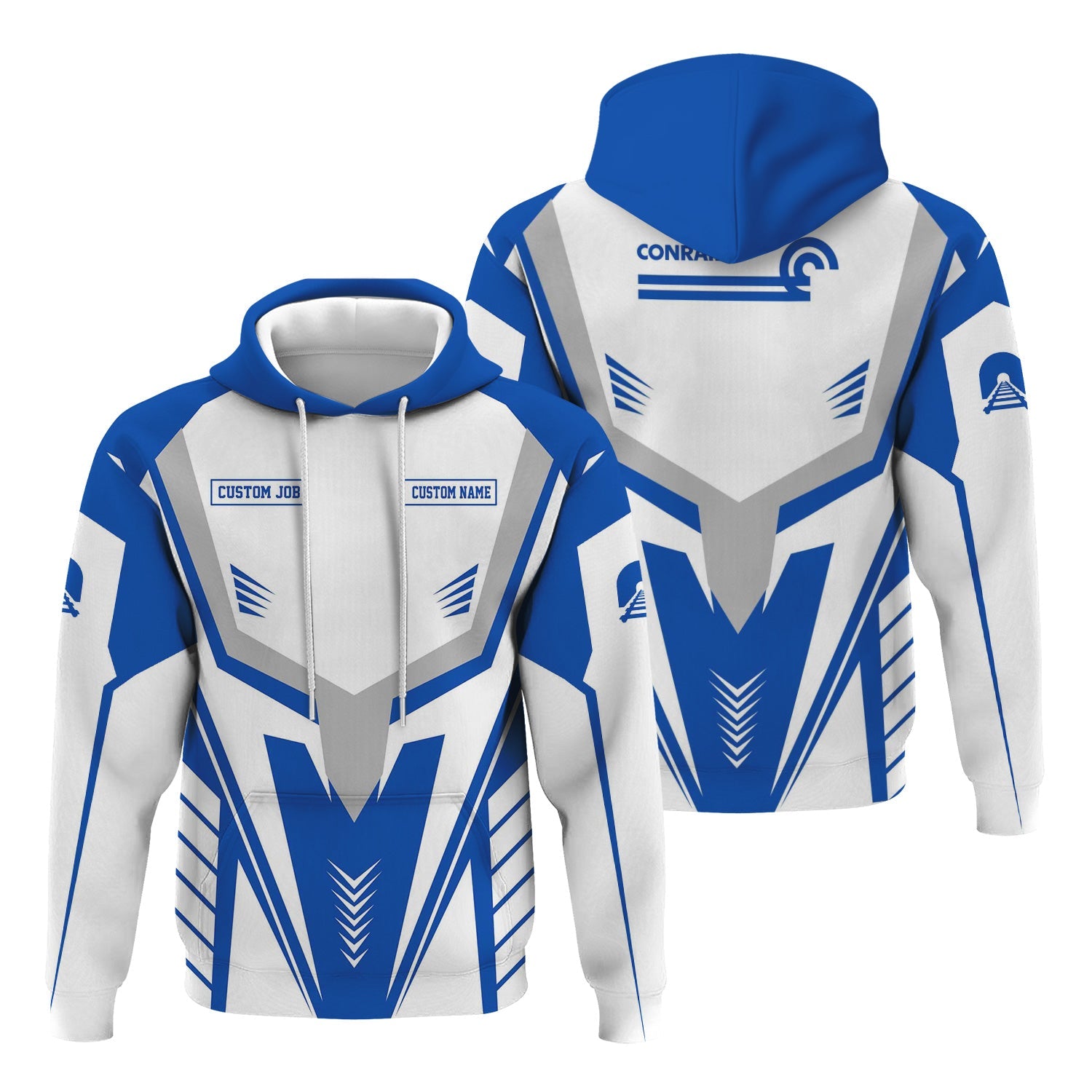 Railspirit Personalized Conrail Railroad Hoodie Workwear-Inspired with Custom Position Train Zip Up Hoodie