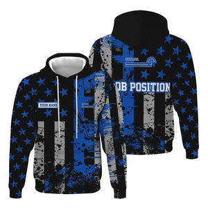 Railspirit Personalized Conrail Railroad Hoodie Artistic Paint American Flag Style Train Zip Up Hoodie