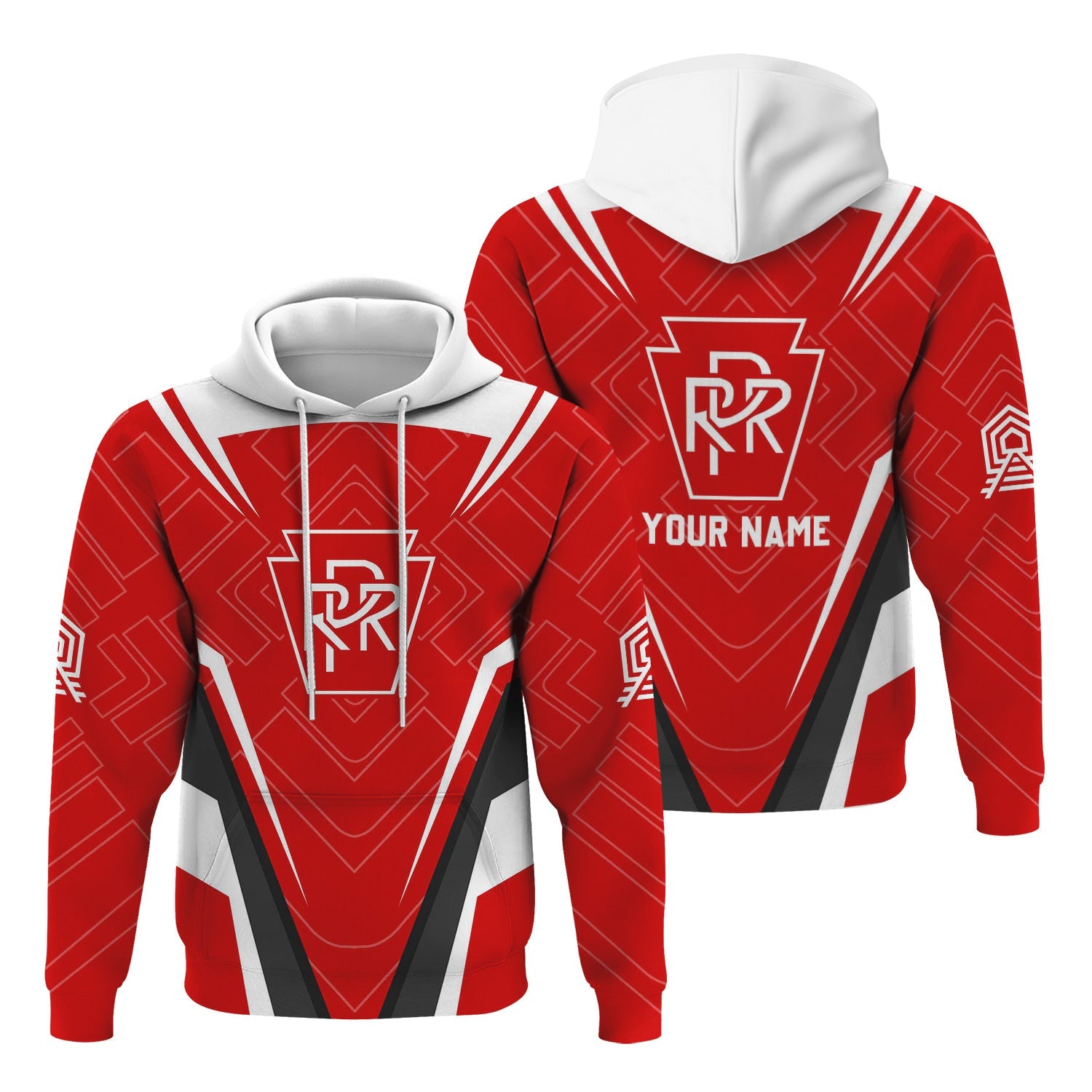 Railspirit Personalized Pennsylvania Railroad Hoodie Railway Inspired Apparel Train Zip Up Hoodie For Train Lovers