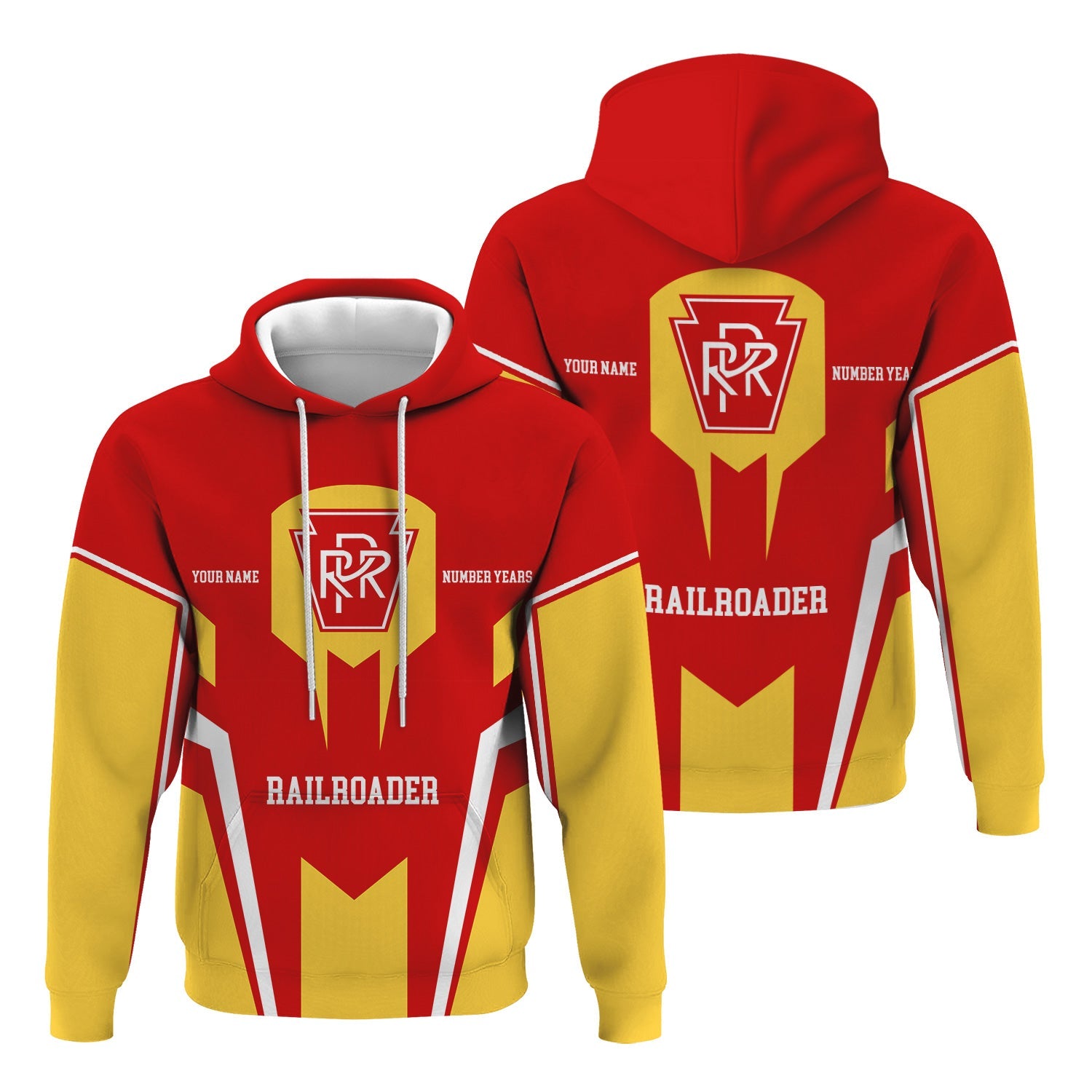 Railspirit Personalized Pennsylvania Railroad Hoodie Custom Year Railroader Zip Up Hoodie Gift Idea For Train Lover