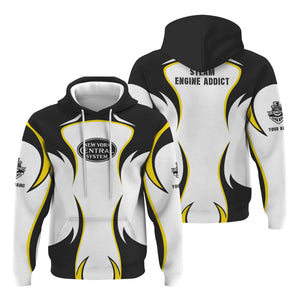 Railspirit Personalized New York Central Railroad Hoodie Distinctive Flame Style Zip Up Hoodie For Steam Engine Addict