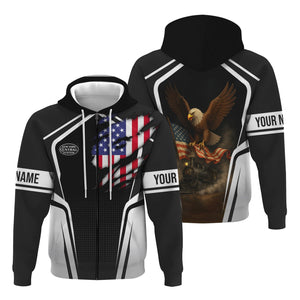 Railspirit Personalized New York Central Railroad Hoodie American Eagle Vintage Train Zip Up Hoodie