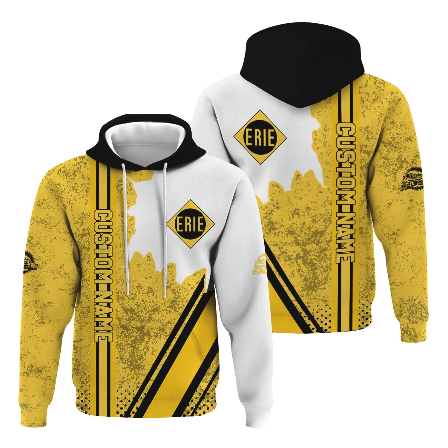 Railspirit Personalized Erie Railroad Hoodie All Over Printed Unisex Zip Up Hoodie