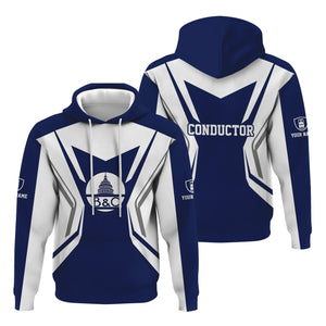 Railspirit Personalized Baltimore and Ohio Railroad Hoodie Unique Style with Custom Job B&O Train Zip Up Hoodie