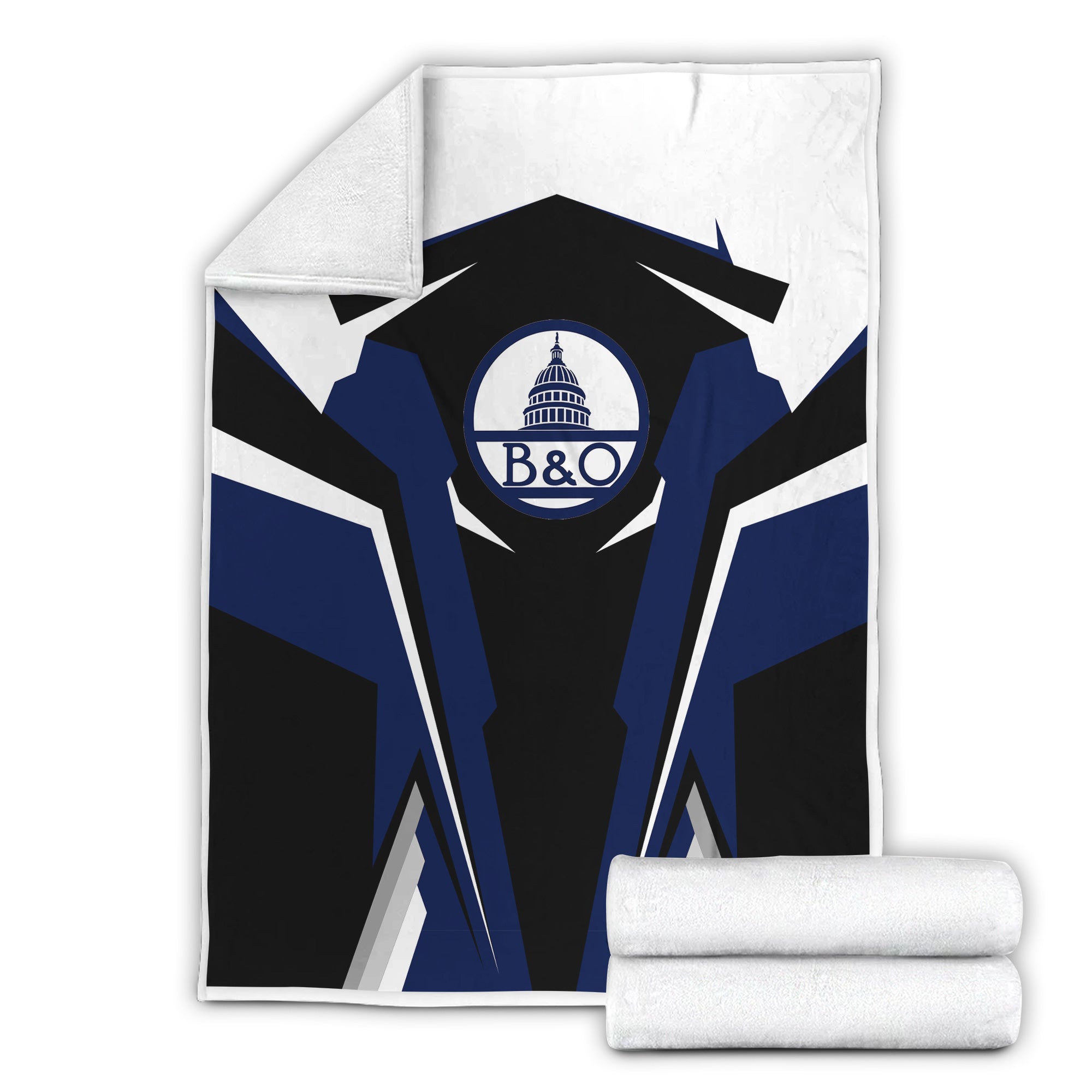 Railspirit Personalized Baltimore and Ohio Railroad Blanket B&O Strong Line Train Blanket Gift Idea For Train Lover