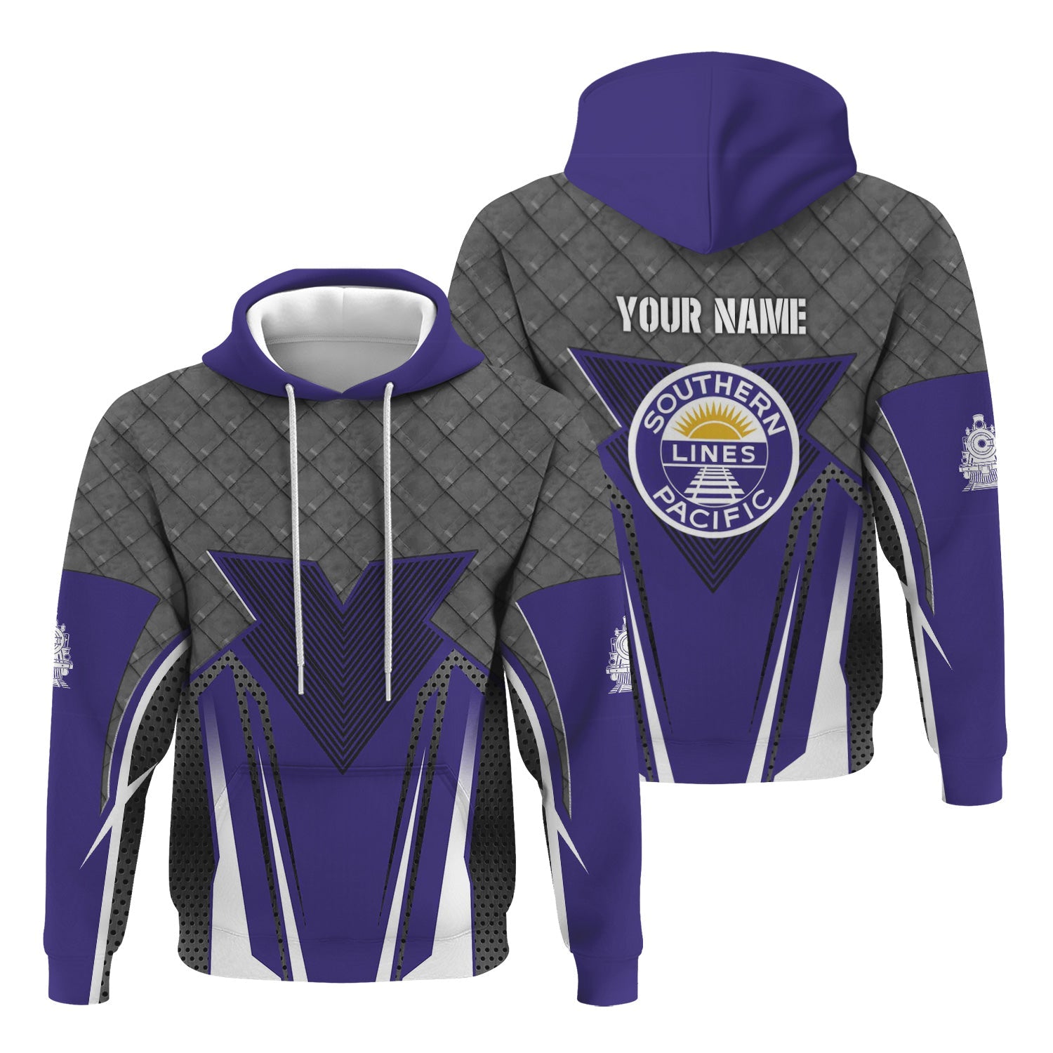 Railspirit Personalized Southern Pacific Railroad Hoodie Rugged Steel Vibes Train Zip Up Hoodie All Over Print