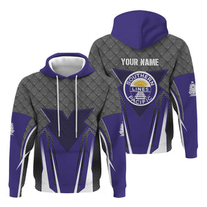 Railspirit Personalized Southern Pacific Railroad Hoodie Rugged Steel Vibes Train Zip Up Hoodie All Over Print