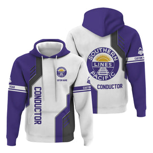 Railspirit Personalized Southern Pacific Railroad Hoodie Unique Railway Style with Custom Job Train Zip Up Hoodie