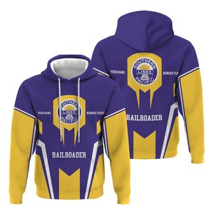 Railspirit Personalized Southern Pacific Railroad Hoodie Custom Year Railroader Zip Up Hoodie Gift Idea For Train Lover