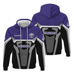 Railspirit Personalized Southern Pacific Railroad Hoodie Track-Inspired with Custom Job Position Train Zip Up Hoodie