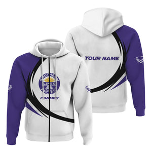 Railspirit Personalized Southern Pacific Railroad Hoodie Unique Graphic Style Zip Up Hoodie For Train Enthusiasts