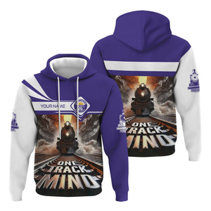 Railspirit Personalized Southern Pacific Railroad Hoodie One Track Mind Train Printed ZIp Up Hoodie