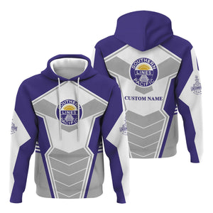 Railspirit Personalized Southern Pacific Railroad Hoodie Engine-Inspired Style Train Zip Up Hoodie for Railroad Fanatic