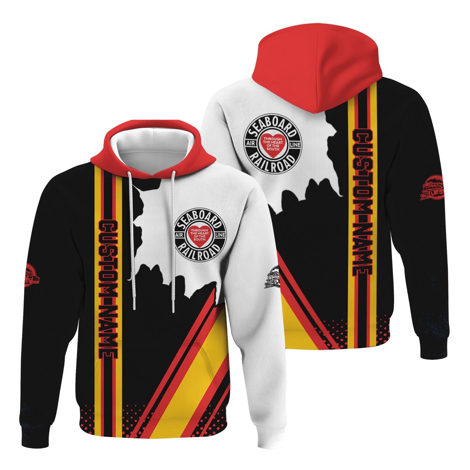 Railspirit Personalized Seaboard Air Line Railroad Hoodie All Over Printed Unisex Zip Up Hoodie