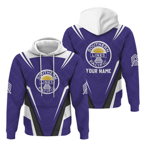 Railspirit Personalized Southern Pacific Railroad Hoodie Railway Inspired Apparel Train Zip Up Hoodie For Train Lovers