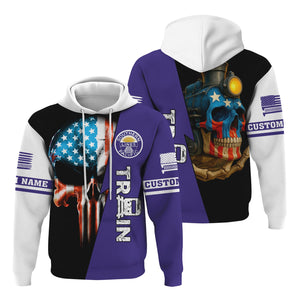 Railspirit Personalized Southern Pacific Railroad Hoodie Train Skull American Flag Zip Up Hoodie All Over Print
