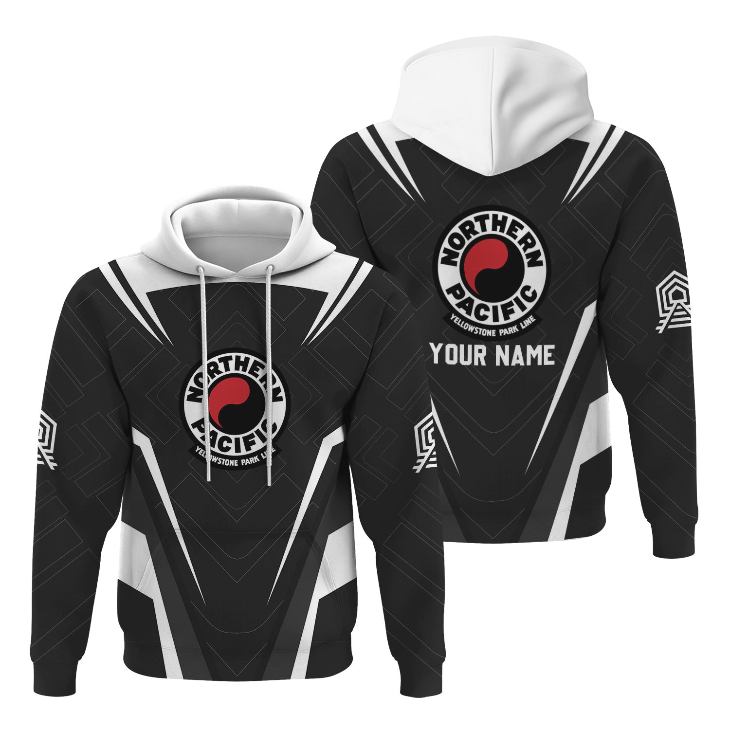 Railspirit Personalized Northern Pacific Railway Hoodie Railway Inspired Apparel Train Zip Up Hoodie For Train Lovers