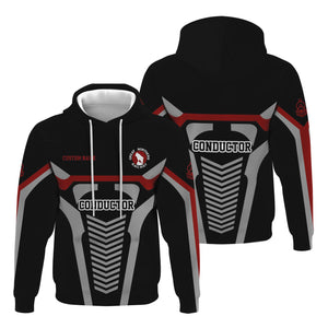 Railspirit Personalized Great Northern Railway Hoodie Track-Inspired with Custom Job Position GNR Train Zip Up Hoodie