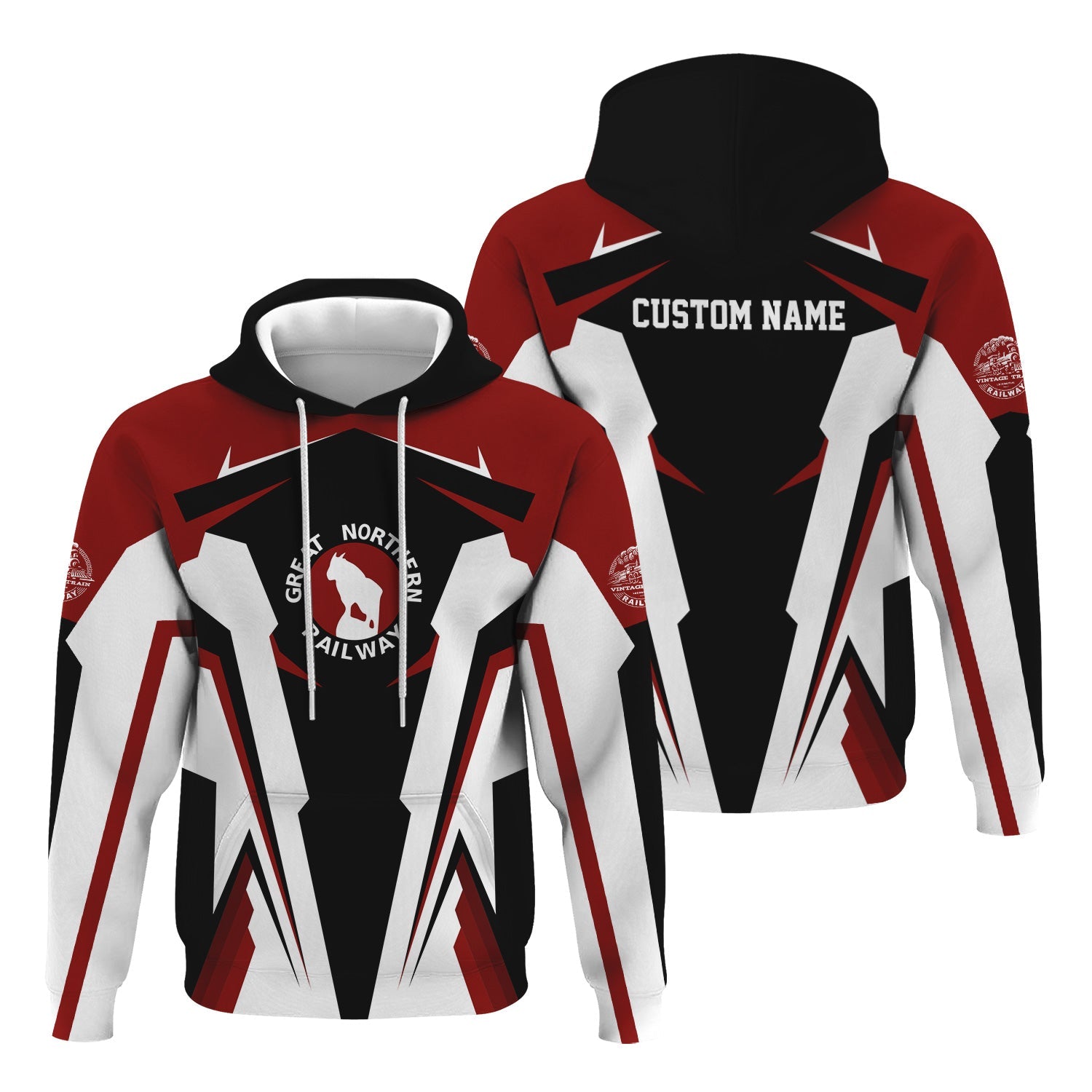 Railspirit Personalized Great Northern Railway Hoodie Strong Line Style GNR Train Hoodie Gift Idea For Train Lover