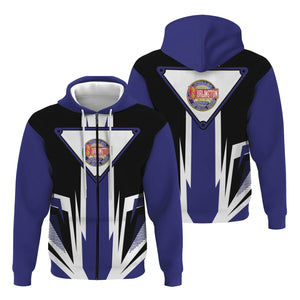 Railspirit Chicago, Burlington and Quincy Railroad Hoodie Bold Graphic Style All Over Printed Zip Up Hoodie