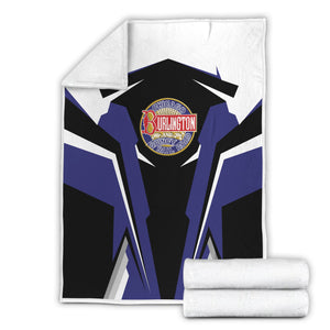 Railspirit Personalized Chicago, Burlington and Quincy Railroad Blanket Strong Line Train Blanket Gift Idea For Train Lover