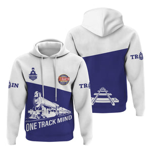 Railspirit Custom Name Chicago, Burlington and Quincy Railroad Hoodie One Track Mind Printed Zip Hoodie