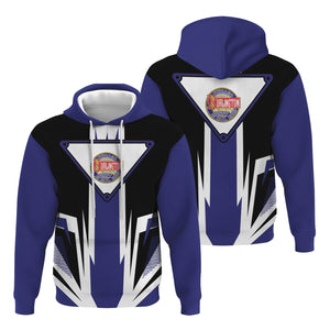 Railspirit Chicago, Burlington and Quincy Railroad Hoodie Bold Graphic Style All Over Printed Zip Up Hoodie
