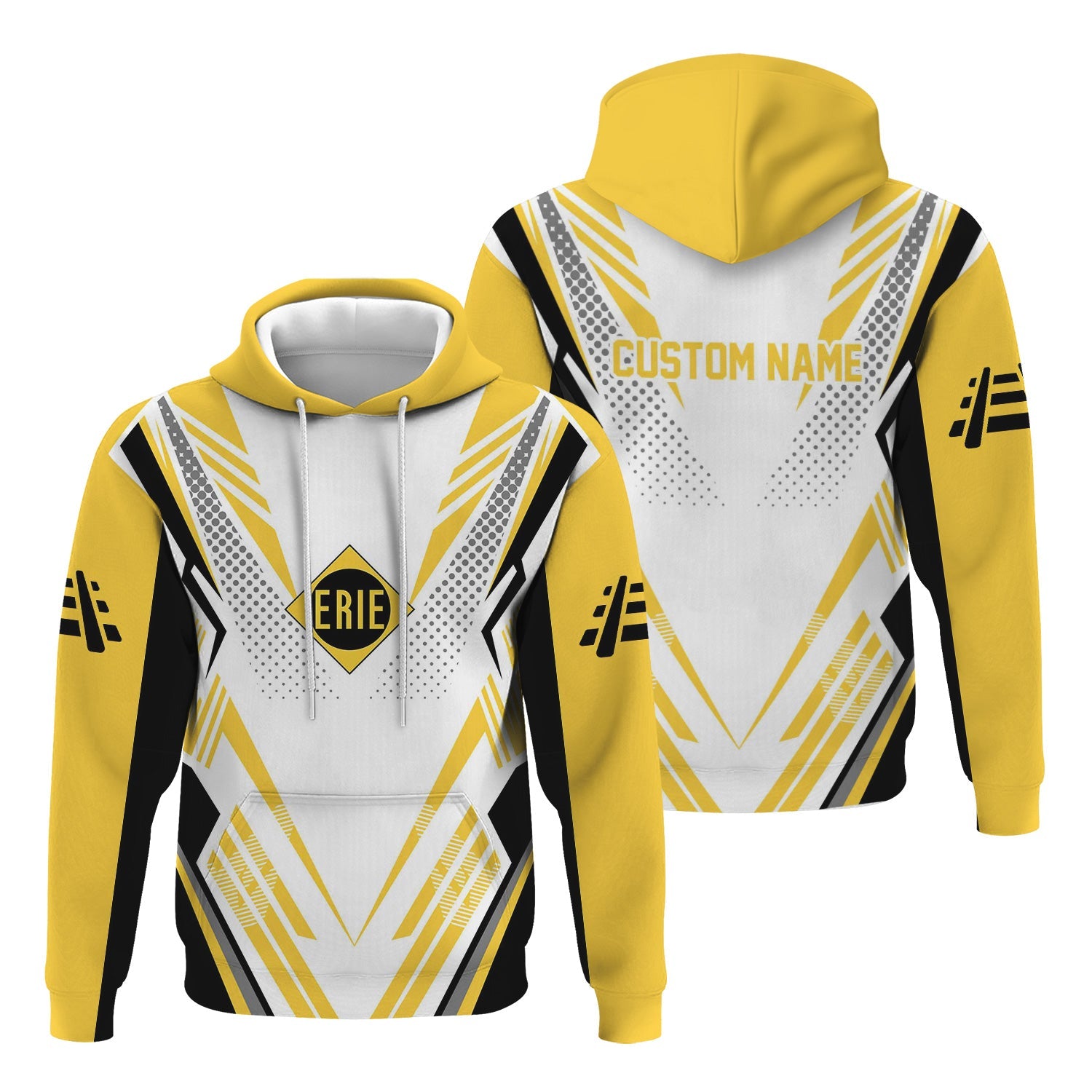 Railspirit Personalized Erie Railroad Hoodie Railroad Tribute Design Train Zip Up Hoodie for Train Lovers