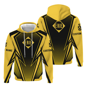 Railspirit Personalized Erie Railroad Hoodie Lightning Graphic Style Zip Up Hoodie Gift Idea For Train Lover